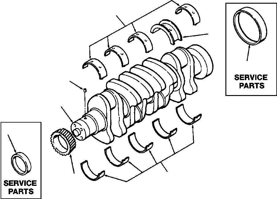 Схема запчастей Komatsu D38E-1 - КОЛЕНВАЛ POWER