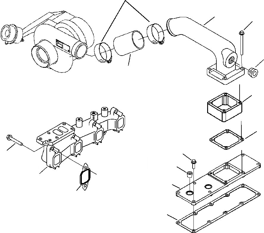 Схема запчастей Komatsu D38E-1A - FIG. A8-AA INTAKE И ВЫПУСКНОЙ КОЛЛЕКТОР ДВИГАТЕЛЬ