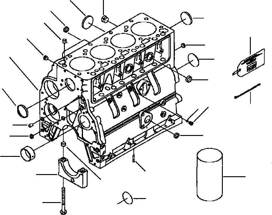 Схема запчастей Komatsu D38E-1 - БЛОК ЦИЛИНДРОВ - METRIC РЕЗЬБАS POWER