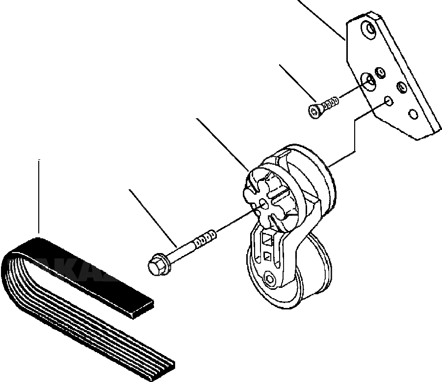 Схема запчастей Komatsu D38E-1 - ГЕНЕРАТОР НАТЯЖИТЕЛЬ РЕМНЯ POWER