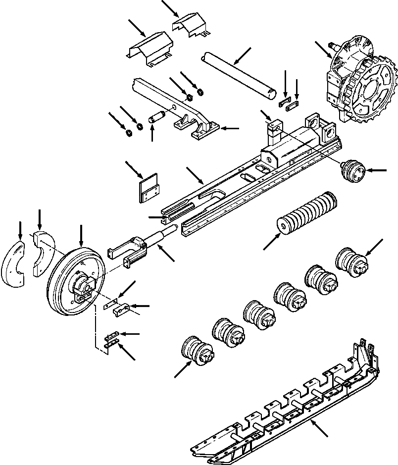 Схема запчастей Komatsu D38E-1 - НИЖН.CARRIAGE D8E- ПОДВЕСКА