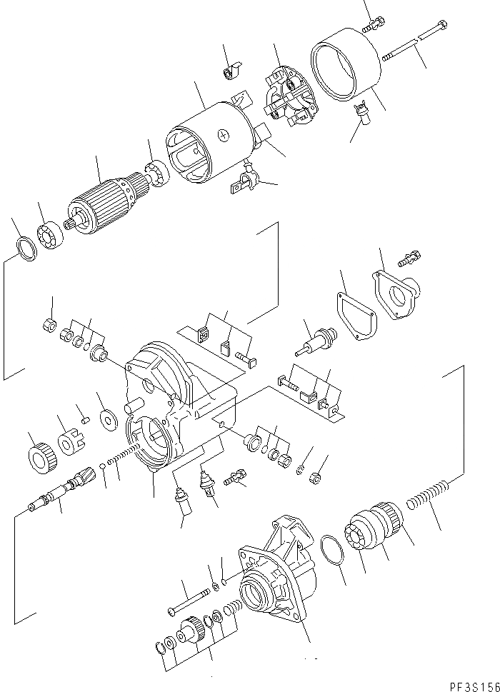 Схема запчастей Komatsu D41A-6 - СТАРТЕР (.KW) (ВНУТР. ЧАСТИ) КОМПОНЕНТЫ ДВИГАТЕЛЯ