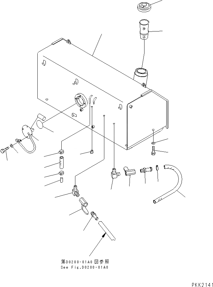 Схема запчастей Komatsu D41A-6 - ТОПЛИВН. БАК. (С МОНИТОРОМ) ТОПЛИВН. БАК. AND КОМПОНЕНТЫ