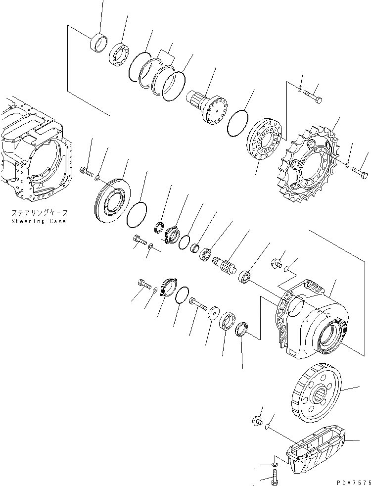 Схема запчастей Komatsu D41A-6 - КОНЕЧНАЯ ПЕРЕДАЧА (ЛЕВ.)(№B-B) СИЛОВАЯ ПЕРЕДАЧА И КОНЕЧНАЯ ПЕРЕДАЧА