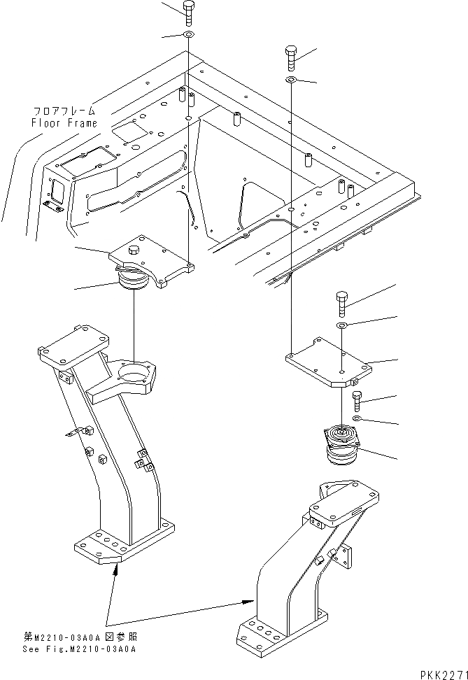 Схема запчастей Komatsu D41E-6 - ПОЛ SUSPENTION (VISCOUS КРЕПЛЕНИЕ) (С КАБИНОЙ)(№B-) КАБИНА ОПЕРАТОРА И СИСТЕМА УПРАВЛЕНИЯ