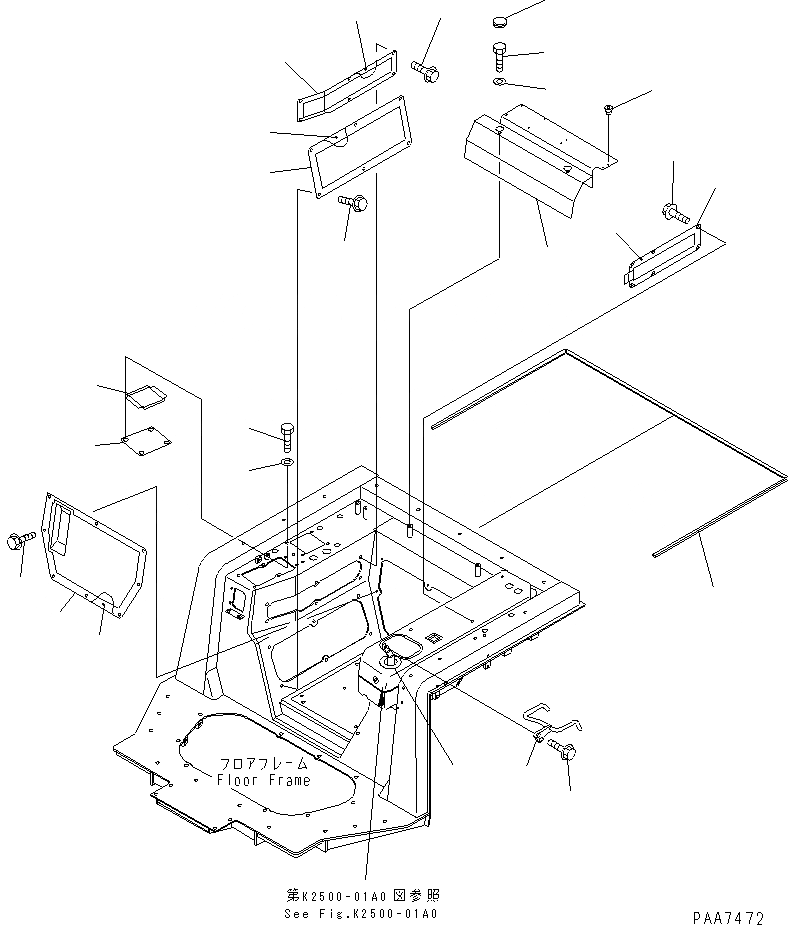 Схема запчастей Komatsu D41E-6 - ПОДЛОКОТНИК КРЫШКА(НИЖН.) (REGULATION OF EC INCLUSION)(№B-B) КАБИНА ОПЕРАТОРА И СИСТЕМА УПРАВЛЕНИЯ