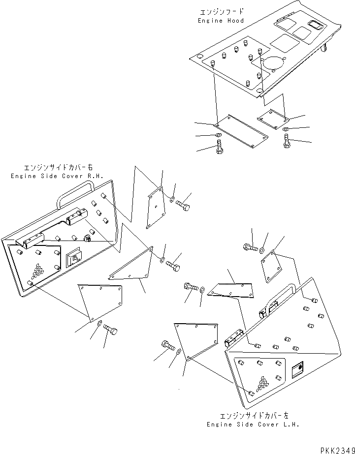 Схема запчастей Komatsu D41E-6 - ФРОНТАЛЬНАЯ ЗАЩИТА (ABSORBER) (REGULATION OF EC INCLUSION) ЧАСТИ КОРПУСА