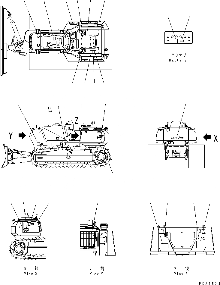 Схема запчастей Komatsu D41E-6 - МАРКИРОВКА (АНГЛ.) (ДЛЯ США) МАРКИРОВКА