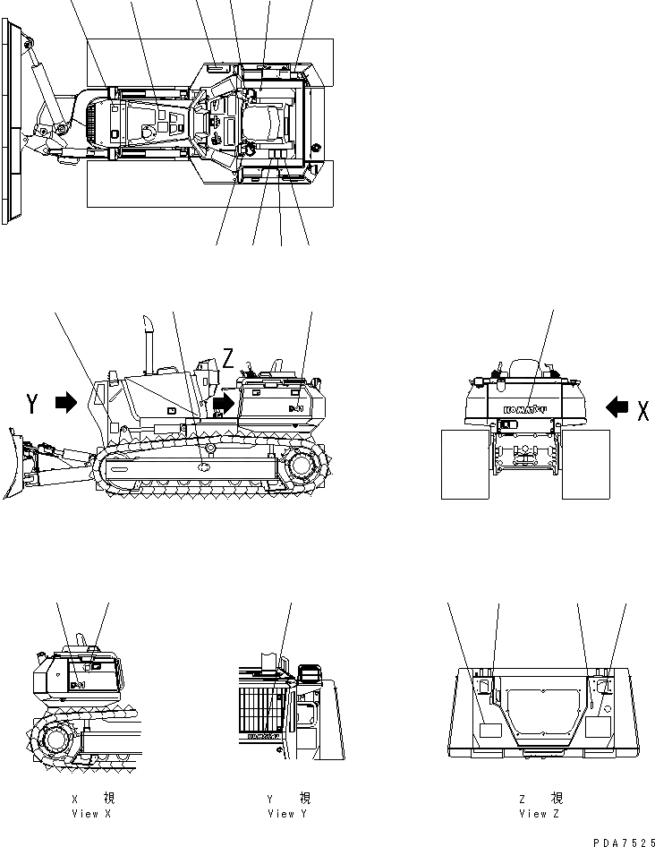 Схема запчастей Komatsu D41E-6 - МАРКИРОВКА (АНГЛ.) МАРКИРОВКА