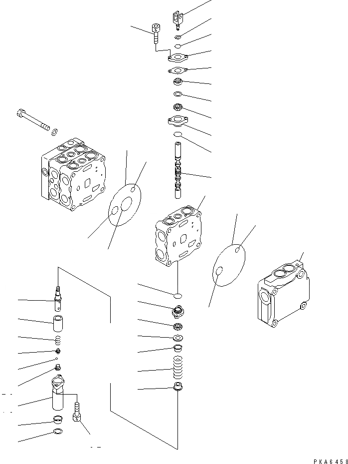 Схема запчастей Komatsu D41E-6 - РАБОЧЕЕ ОБОРУДОВАНИЕ КЛАПАН (/) ОСНОВН. КОМПОНЕНТЫ И РЕМКОМПЛЕКТЫ