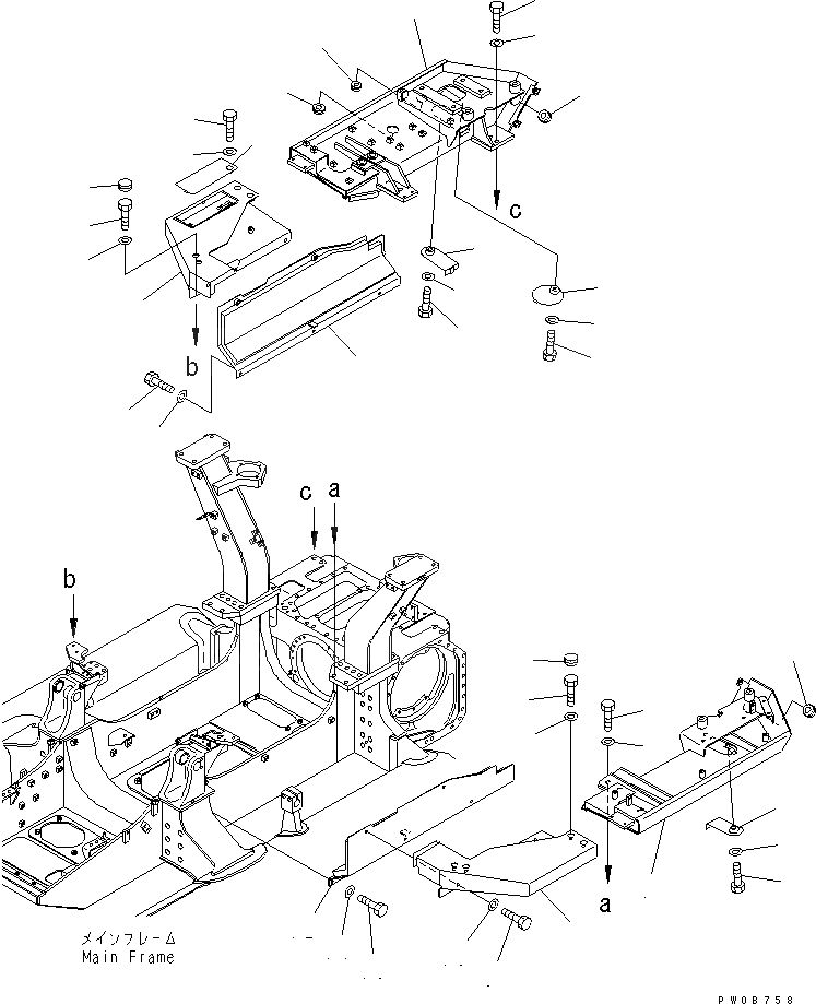 Схема запчастей Komatsu D41E-6 - ЗАДН. ЧАСТИ КОРПУСА (КРЫЛО) (REGULATION OF ЕС DYNAMIC NOISE) ЧАСТИ КОРПУСА