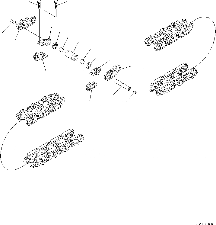 Схема запчастей Komatsu D41E-6 - ГУСЕН. ЦЕПЬ (СМАЗЫВ. ТИПА) (УСИЛ.) (ПОСТАВЛЯЕМЫЕ ЧАСТИ) ОСНОВН. КОМПОНЕНТЫ И РЕМКОМПЛЕКТЫ