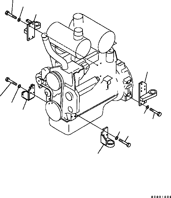 Схема запчастей Komatsu D41E-6 - КРЕПЛЕНИЕ ДВИГАТЕЛЯ КОМПОНЕНТЫ ДВИГАТЕЛЯ