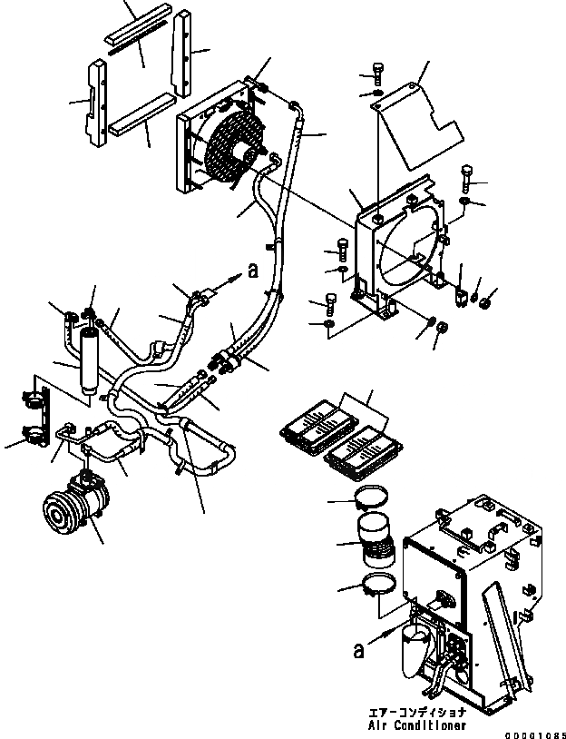 Схема запчастей Komatsu D41E-6 - КОНДИЦ. ВОЗДУХА (КОНДЕНСАТОР И КОМПРЕССОР) КАБИНА ОПЕРАТОРА И СИСТЕМА УПРАВЛЕНИЯ