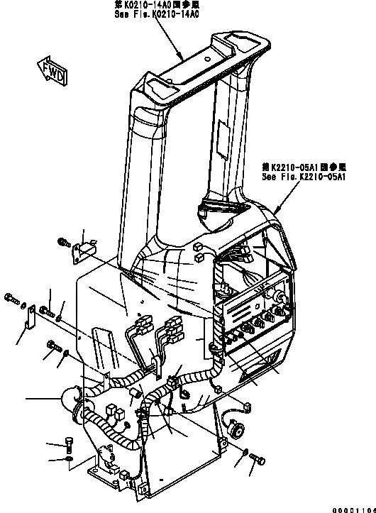 Схема запчастей Komatsu D41E-6 - ПРИБОРНАЯ ПАНЕЛЬ (КАБИНА) (С КОНДИЦИОНЕРОМ) (ЭЛЕКТРОПРОВОДКА И ОСВЕЩЕНИЕ) КАБИНА ОПЕРАТОРА И СИСТЕМА УПРАВЛЕНИЯ