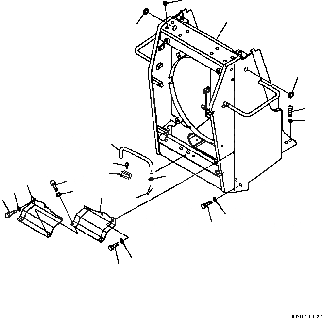 Схема запчастей Komatsu D41E-6 - ЗАЩИТА РАДИАТОРА (REGULATION OF ЕС DYNAMIC NOISE) ЧАСТИ КОРПУСА