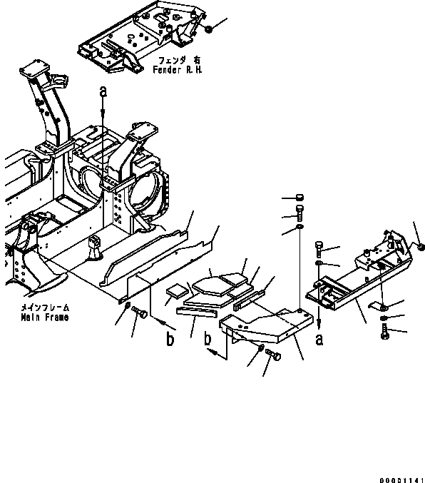 Схема запчастей Komatsu D41E-6 - ЗАДН. ЧАСТИ КОРПУСА (КРЫЛО) (REGULATION OF ЕС DYNAMIC NOISE) ЧАСТИ КОРПУСА