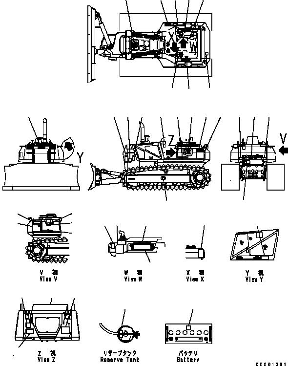 Схема запчастей Komatsu D41E-6 - МАРКИРОВКА (ФРАНЦИЯ) (ЕС БЕСШУМН. СПЕЦИФ-Я) МАРКИРОВКА