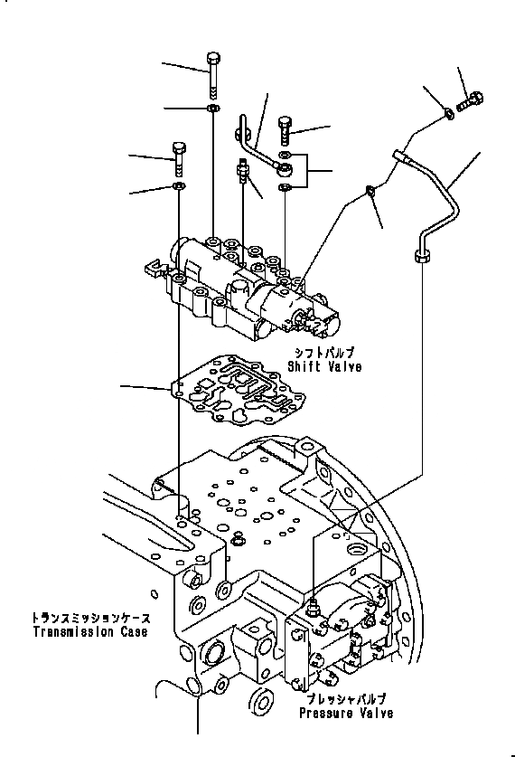 Схема запчастей Komatsu D41E6T - ТРАНСМИССИЯ (SHIFT КЛАПАН КРЕПЛЕНИЕ ANDКЛАПАН ТРУБЫ) СИЛОВАЯ ПЕРЕДАЧА И КОНЕЧНАЯ ПЕРЕДАЧА