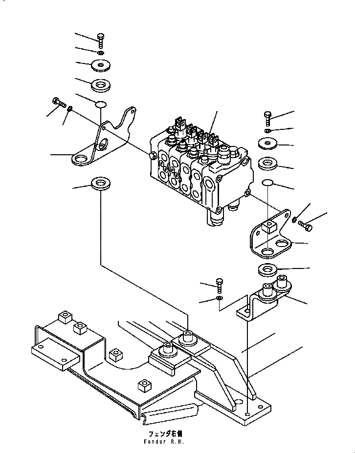 Схема запчастей Komatsu D41E6T - УПРАВЛЯЮЩ. КЛАПАН (4-Х СЕКЦИОНН.) (КРЕПЛЕНИЕ) ГИДРАВЛИКА