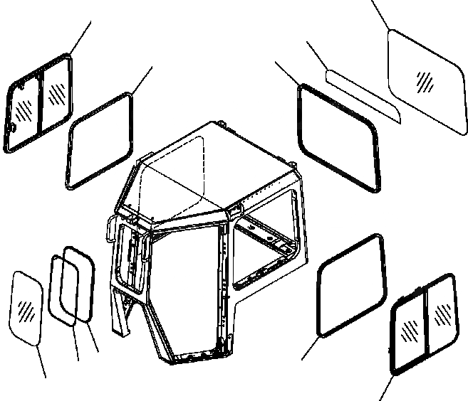 Схема запчастей Komatsu D41E6T - КАБИНА (ОКНА) OPERATORґS ОБСТАНОВКА И СИСТЕМА УПРАВЛЕНИЯ