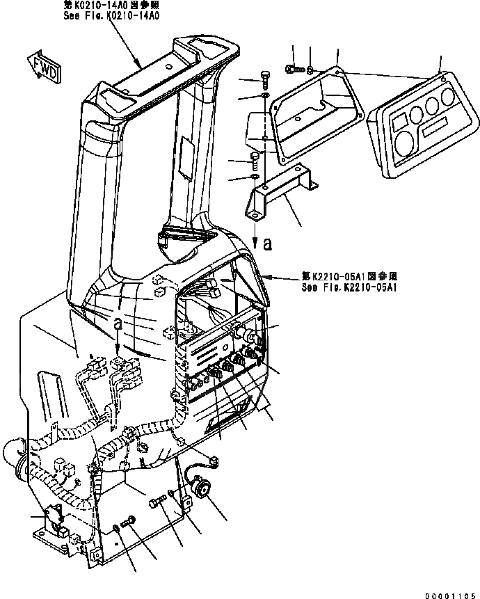 Схема запчастей Komatsu D41E6T - ПРИБОРНАЯ ПАНЕЛЬ (КАБИНА) (С ВОЗД.-CONDITIONER) (МОНИТОР) OPERATORґS ОБСТАНОВКА И СИСТЕМА УПРАВЛЕНИЯ