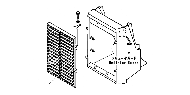 Схема запчастей Komatsu D41E6T - ЗАСЛОНКА РАДИАТОРА (УСИЛЕНН.) ЧАСТИ КОРПУСА