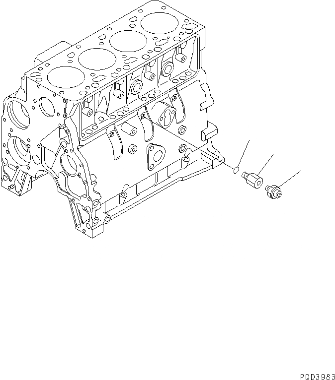 Схема запчастей Komatsu D41P-6 - PRESSURE ПЕРЕКЛЮЧАТЕЛЬ КОМПОНЕНТЫ ДВИГАТЕЛЯ