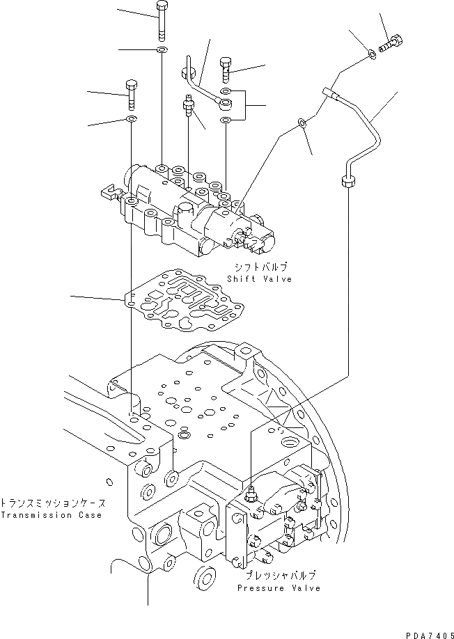 Схема запчастей Komatsu D41P-6 - ТРАНСМИССИЯ (SHITF КЛАПАН КРЕПЛЕНИЕ И КЛАПАН ТРУБЫ) СИЛОВАЯ ПЕРЕДАЧА И КОНЕЧНАЯ ПЕРЕДАЧА