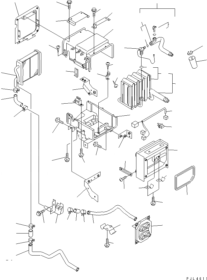 Схема запчастей Komatsu D41P-6 - БЛОК КОНДИЦИОНЕРА (EVAPORATOR И РАДИАТОР) КАБИНА ОПЕРАТОРА И СИСТЕМА УПРАВЛЕНИЯ