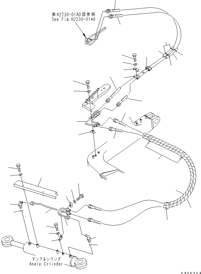 Схема запчастей Komatsu D41P-6 - DOZER МАСЛ. ЛИНИЯ (ЦИЛИНДР НАКЛОНА ЛИНИЯ) РАБОЧЕЕ ОБОРУДОВАНИЕ
