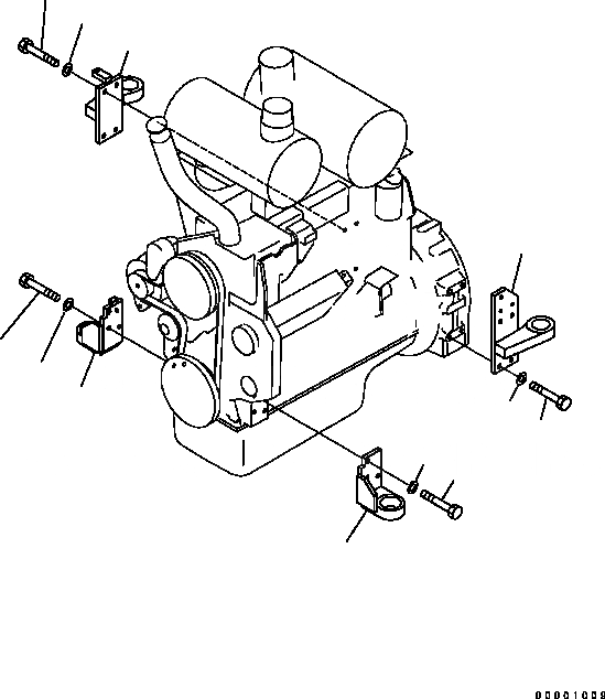 Схема запчастей Komatsu D41P-6 - КРЕПЛЕНИЕ ДВИГАТЕЛЯ КОМПОНЕНТЫ ДВИГАТЕЛЯ
