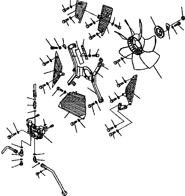 Схема запчастей Komatsu D41P-6 - ОХЛАЖД-Е (ВЕНТИЛЯТОР) СИСТЕМА ОХЛАЖДЕНИЯ