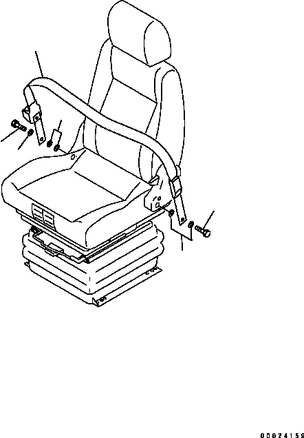 Схема запчастей Komatsu D41P-6 - РЕМЕНЬ БЕЗОПАСНОСТИ (ДЛЯ ВОЗД. ПОДВЕСКА СИДЕНЬЕ) (ДЛЯ RETTACTION) КАБИНА ОПЕРАТОРА И СИСТЕМА УПРАВЛЕНИЯ
