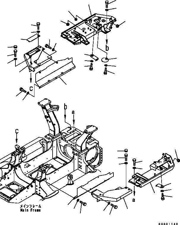 Схема запчастей Komatsu D41P-6 - ЗАДН. ЧАСТИ КОРПУСА (КРЫЛО) ЧАСТИ КОРПУСА