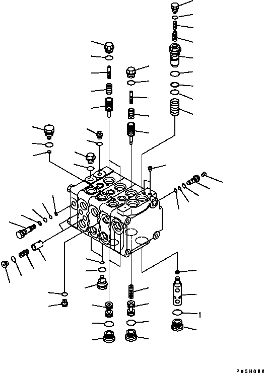 Схема запчастей Komatsu D41P-6 - МОТОР ВЕНТИЛЯТОРА (3-Х СЕКЦИОНН.) (/) ОСНОВН. КОМПОНЕНТЫ И РЕМКОМПЛЕКТЫ