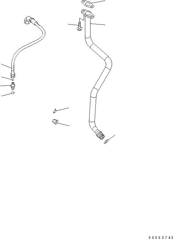 Схема запчастей Komatsu SAA6D107E-1KB-W - МАСЛОПРОВОДЯЩИЕ ТРУБКИ ТУРБОНАГНЕТАТЕЛЯ ДВИГАТЕЛЬ