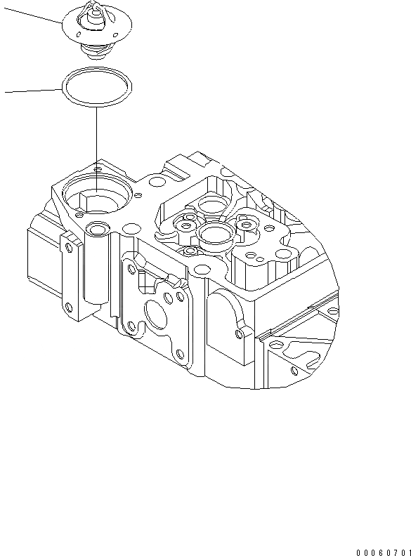 Схема запчастей Komatsu SAA6D107E-1KB-W - ТЕРМОСТАТ ДВИГАТЕЛЬ