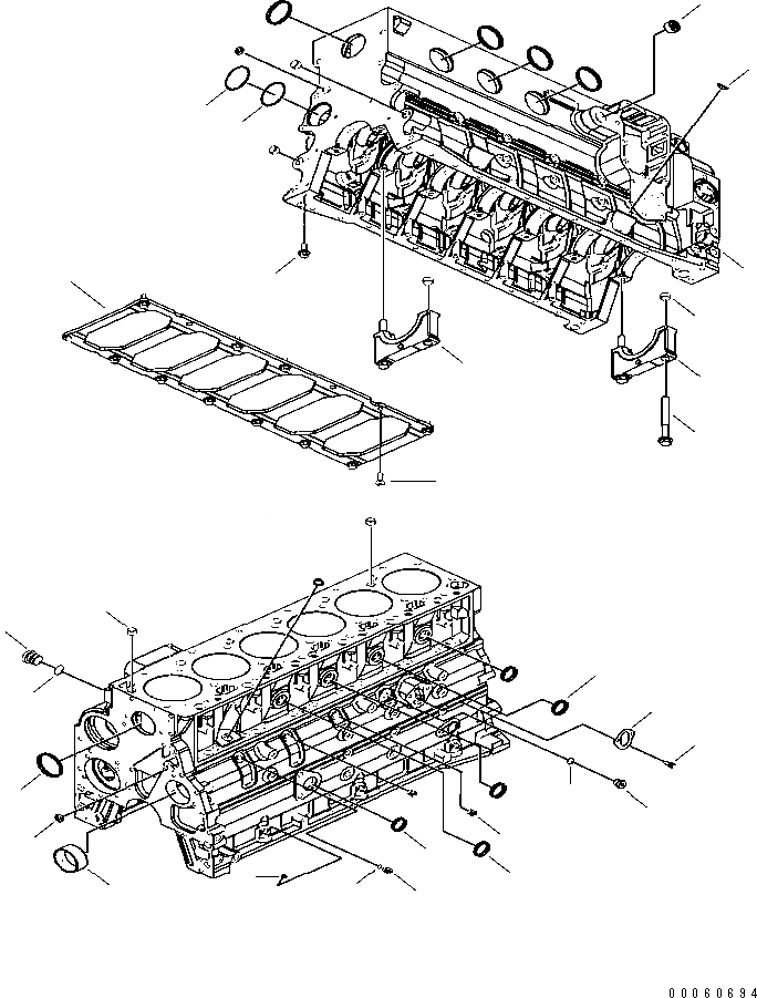 Схема запчастей Komatsu SAA6D107E-1KB-W - БЛОК ЦИЛИНДРОВ ДВИГАТЕЛЬ