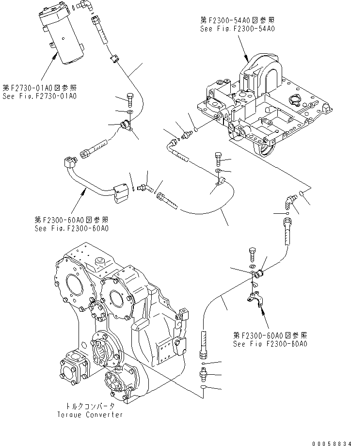 Схема запчастей Komatsu D61EX-15E0-BW - СИЛОВАЯ ЛИНИЯ (ТРУБЫ) (/) СИЛОВАЯ ПЕРЕДАЧА И КОНЕЧНАЯ ПЕРЕДАЧА