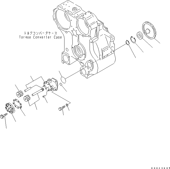 Схема запчастей Komatsu D61EX-15E0-BW - ГИДРОТРАНСФОРМАТОР (ПРОДУВОЧН. НАСОС) СИЛОВАЯ ПЕРЕДАЧА И КОНЕЧНАЯ ПЕРЕДАЧА