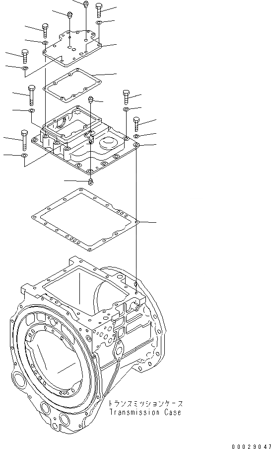 Схема запчастей Komatsu D61EX-15E0-BW - ТРАНСМИССИЯ (COVER) СИЛОВАЯ ПЕРЕДАЧА И КОНЕЧНАЯ ПЕРЕДАЧА