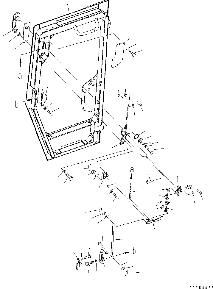 Схема запчастей Komatsu D61EX-15E0-BW - КАБИНА (ДВЕРЬ И ЗАМОК ДВЕРИ) (ПРАВ.) КАБИНА ОПЕРАТОРА И СИСТЕМА УПРАВЛЕНИЯ
