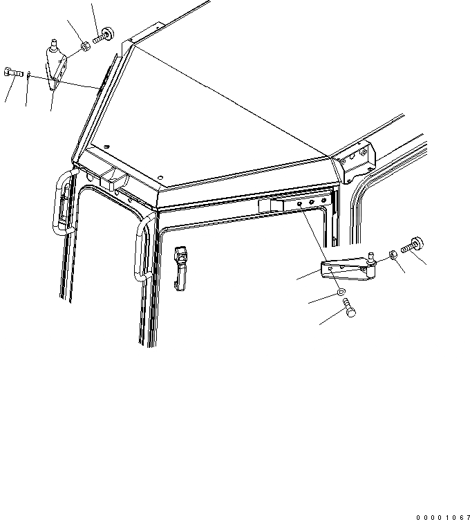 Схема запчастей Komatsu D61EX-15E0-BW - КАБИНА (ДВЕРЬ ФИКСАТОР ОТКРЫТИЯ КОРПУС) КАБИНА ОПЕРАТОРА И СИСТЕМА УПРАВЛЕНИЯ