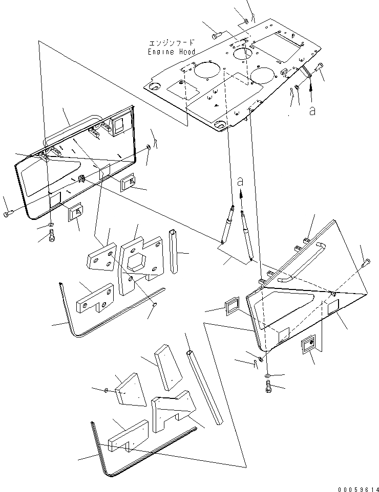 Схема запчастей Komatsu D61EX-15E0-BW - БОКОВ. КРЫШКА ДВИГ. (С КАБИНОЙ И RAIN КРЫШКА) (ЕС NOISE ПОНИЖАЮЩ. ARRANGEMENT ) ЧАСТИ КОРПУСА
