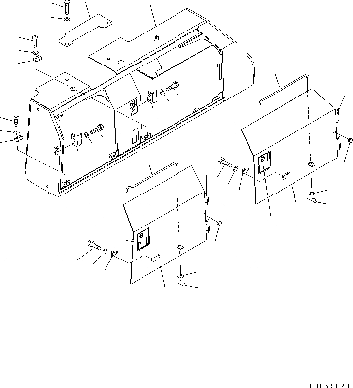 Схема запчастей Komatsu D61EX-15E0-BW - КРЫШКА КРЫЛА (КРЫШКА АККУМУЛЯТОРА) ЧАСТИ КОРПУСА
