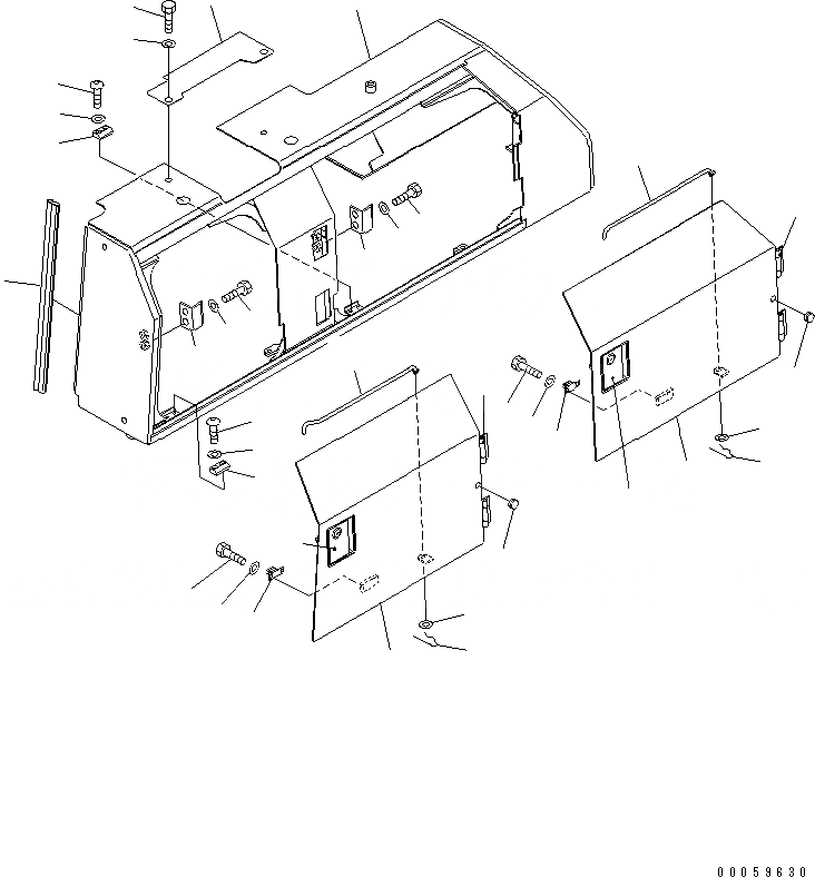 Схема запчастей Komatsu D61EX-15E0-BW - КРЫШКА КРЫЛА (КРЫШКА АККУМУЛЯТОРА) (ДЛЯ НАВЕСА) ЧАСТИ КОРПУСА