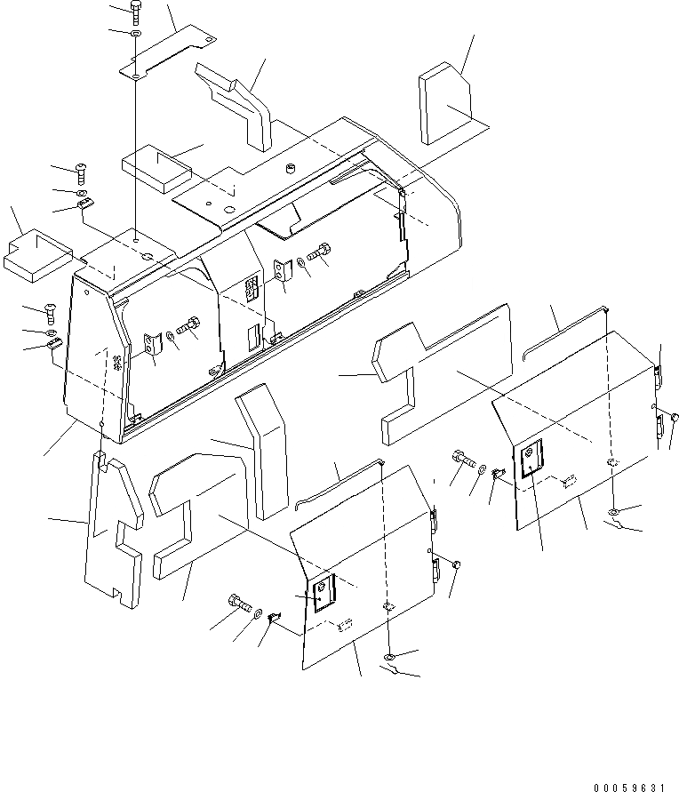 Схема запчастей Komatsu D61EX-15E0-BW - КРЫШКА КРЫЛА (КРЫШКА АККУМУЛЯТОРА) (ЕС NOISE ПОНИЖАЮЩ. ARRANGEMENT ) ЧАСТИ КОРПУСА