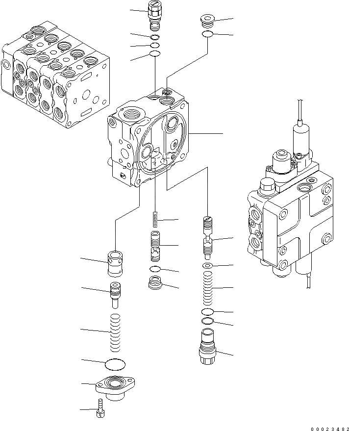 Схема запчастей Komatsu D61EX-15E0-BW - УПРАВЛЯЮЩ. КЛАПАН (5-СЕКЦИОНН.) (7/) (ДЛЯ PAT) ОСНОВН. КОМПОНЕНТЫ И РЕМКОМПЛЕКТЫ