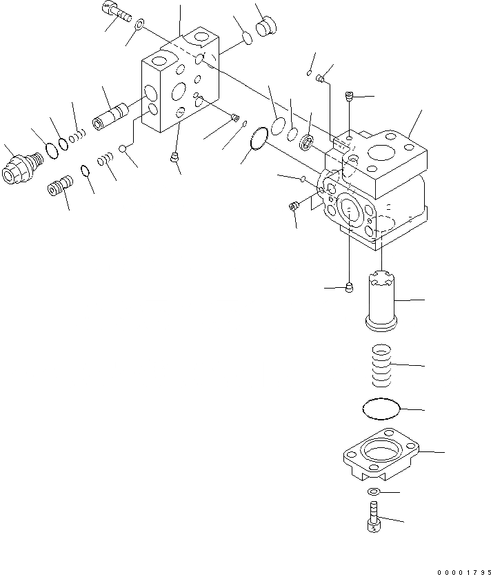 Схема запчастей Komatsu D61EX-15E0-BW - ГЛАВН. КЛАПАН ОСНОВН. КОМПОНЕНТЫ И РЕМКОМПЛЕКТЫ